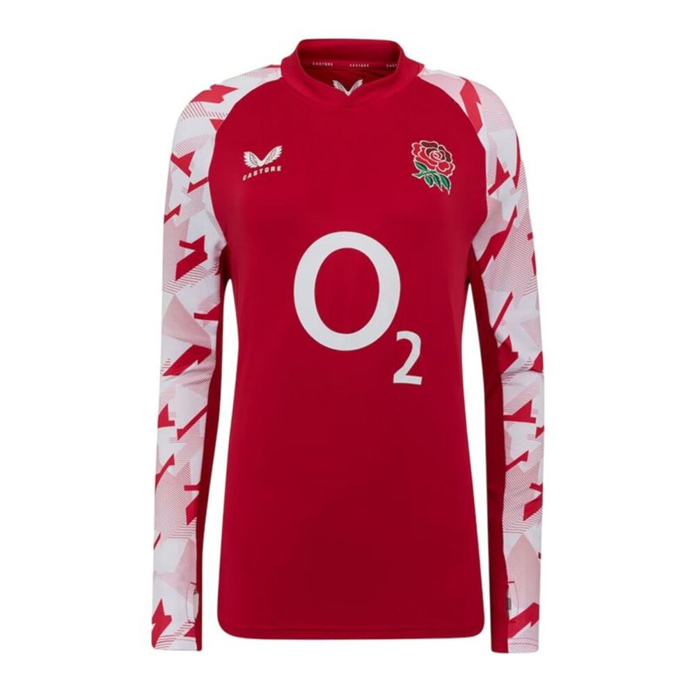 Castore Womens/Ladies England Red Roses Drill Top / Red/White